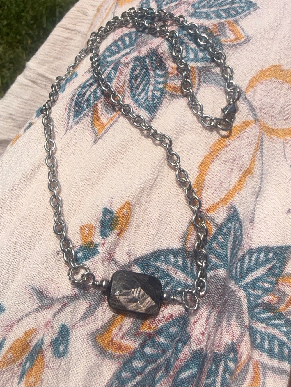 HyperSthene Faceted pendant necklace stainless steel - Picture 1 of 3